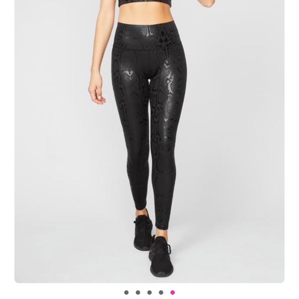Terez Snakeskin Foil Super-High Band Leggings